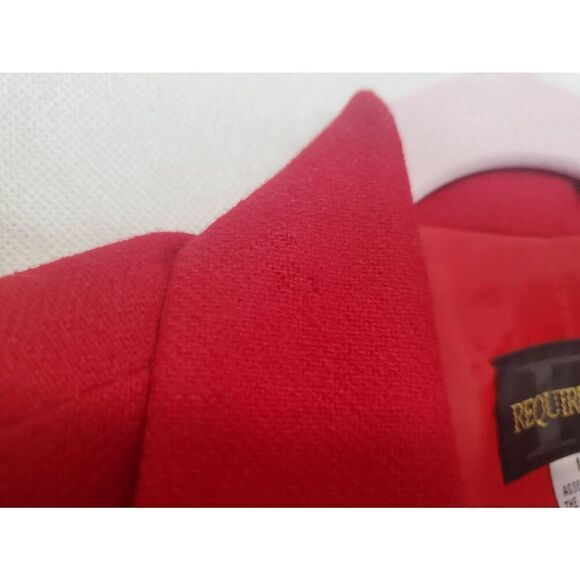 Requirements Vintage Women's Petite 100% Wool Single Button Red Blazer Old Money - Picture 6 of 10